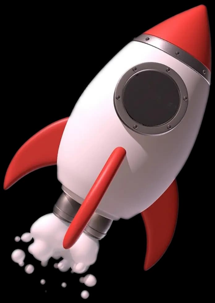 Image of the rocket pointing upwards.