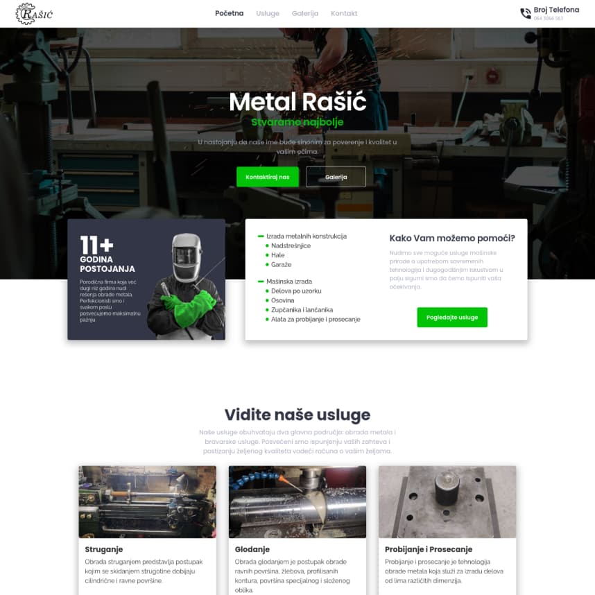 Sajt firme Metal Rašić