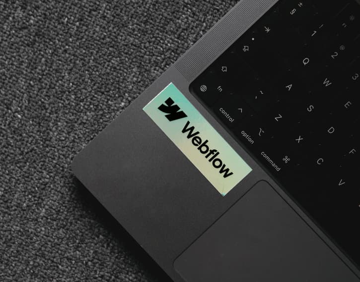 Laptop with Webflow sticker